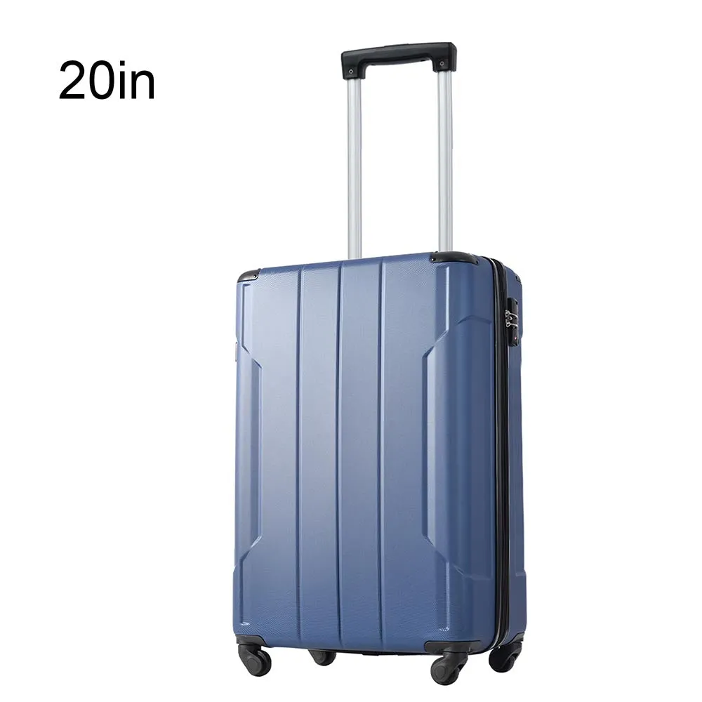 20In Expandable Lightweight Spinner Suitcase with Corner Guards - Blue