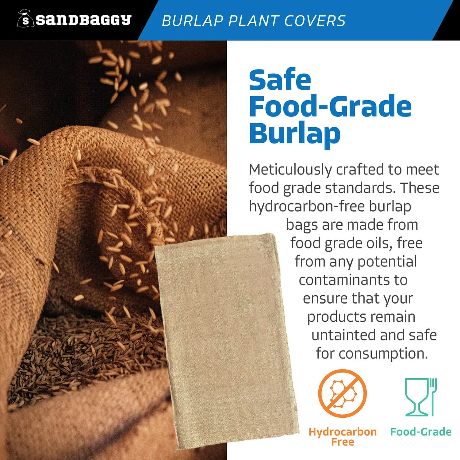 24" x 40" Burlap Plant Covers for Outdoor Trees and Shrubs - Food Grade