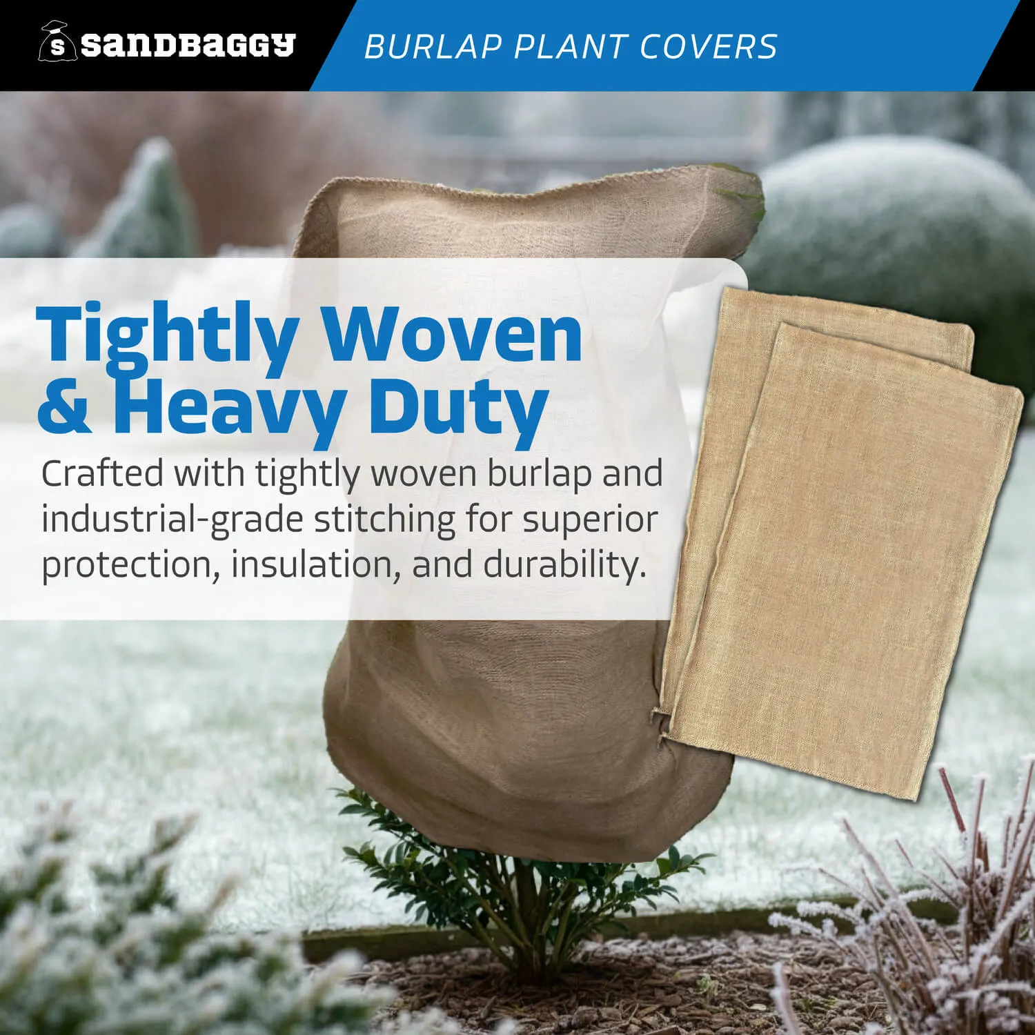 24" x 40" Burlap Plant Covers for Outdoor Trees and Shrubs - Food Grade