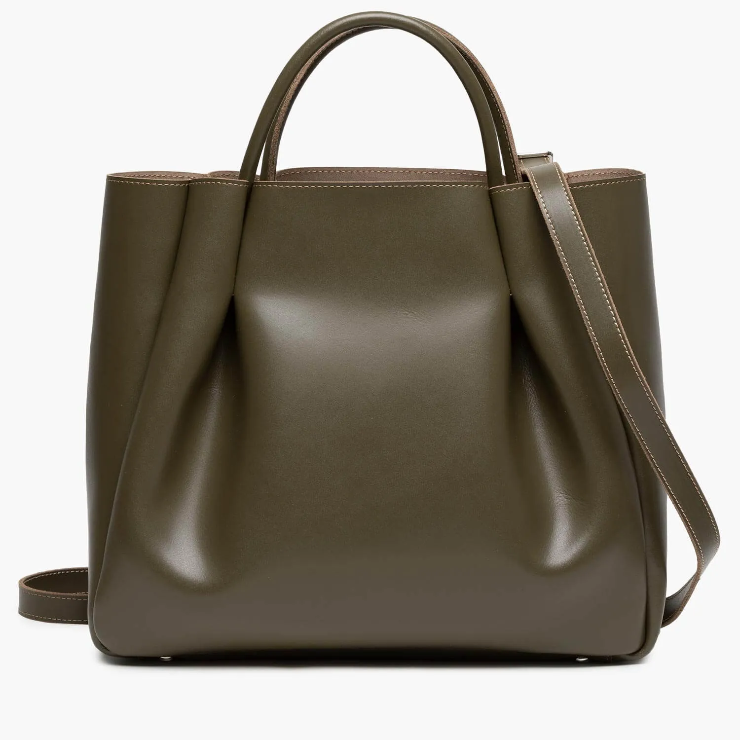 Amalfi Large Leather Tote Bag - Olive