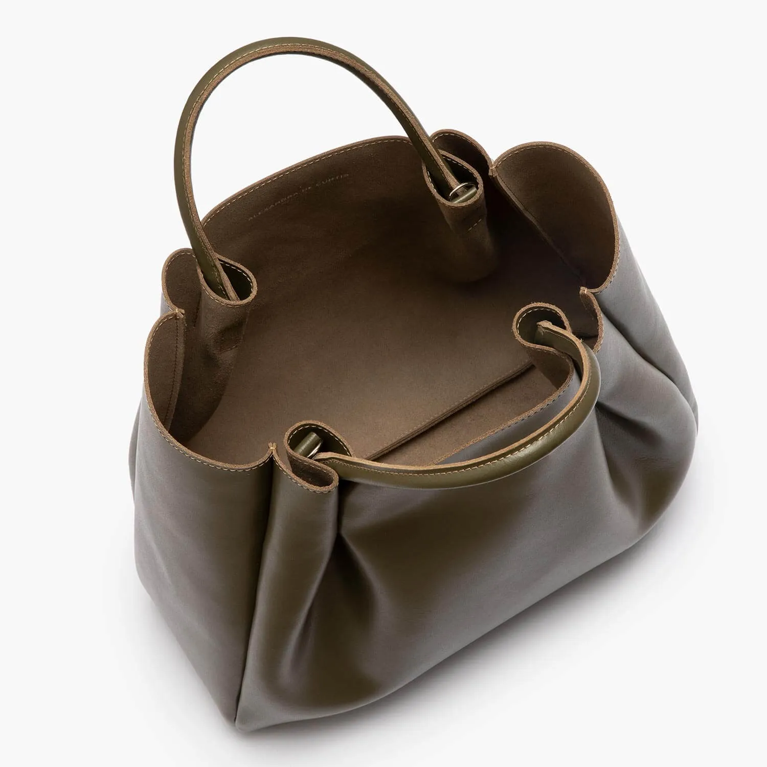 Amalfi Large Leather Tote Bag - Olive