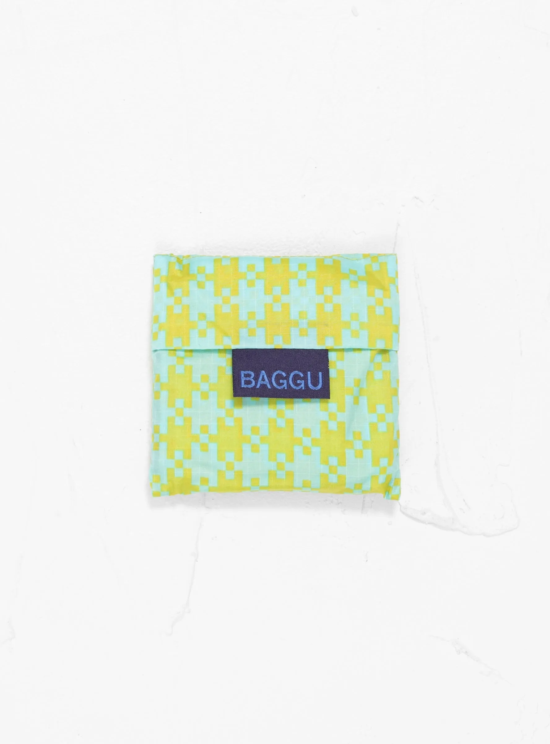 Baby Baggu Tote Bag Mint Green Pixel Gingham