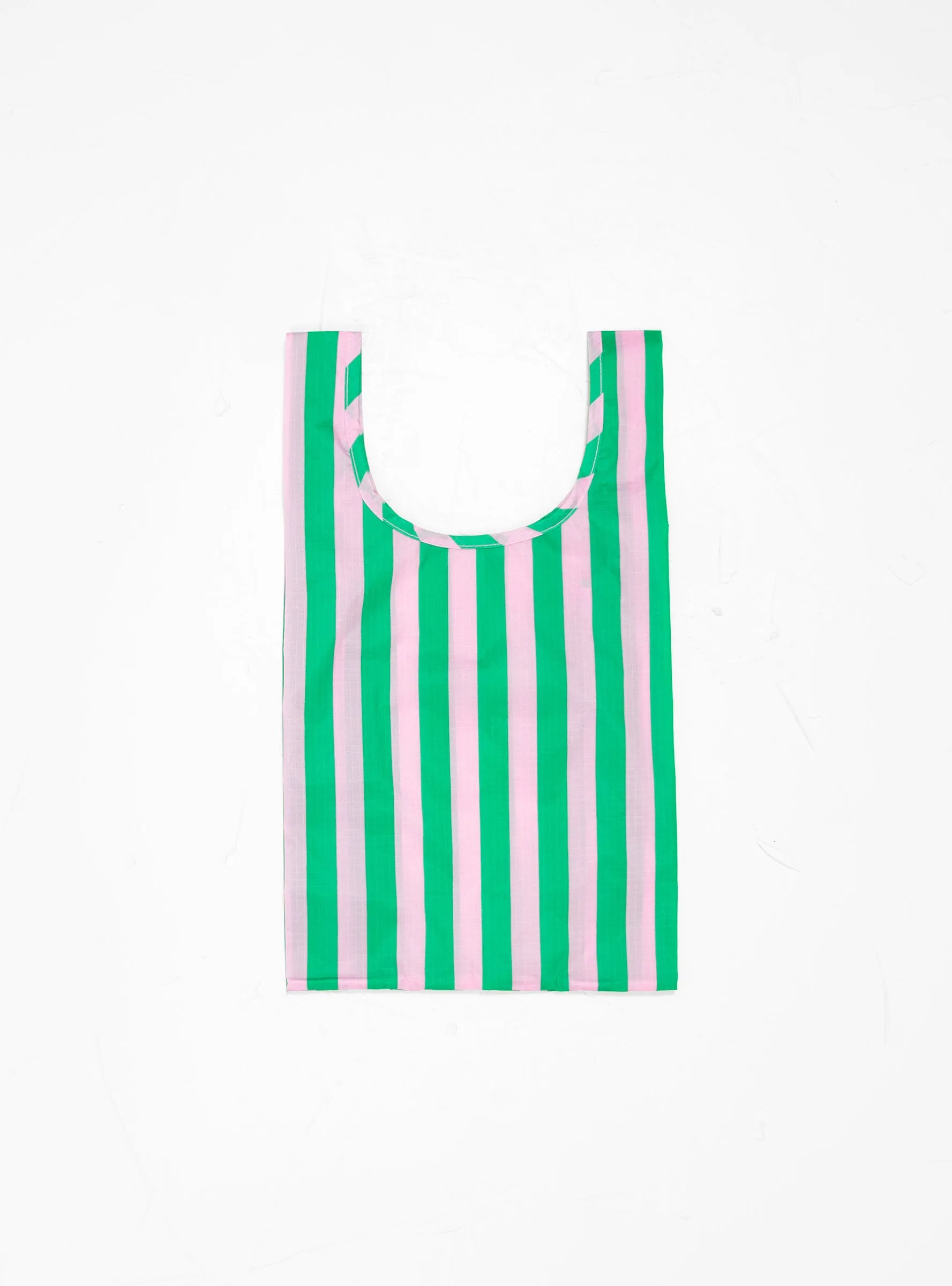 Baby Baggu Tote Bag Pink & Green Awning Stripe