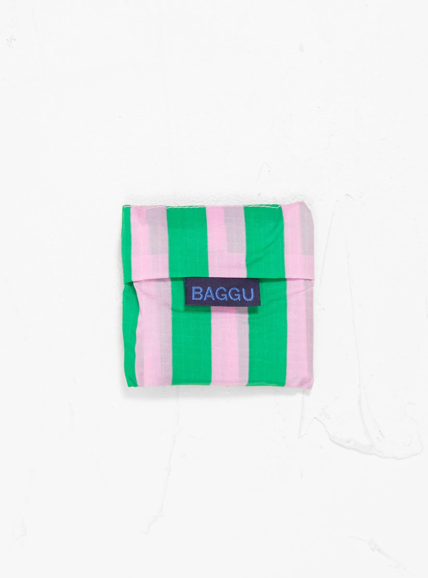 Baby Baggu Tote Bag Pink & Green Awning Stripe