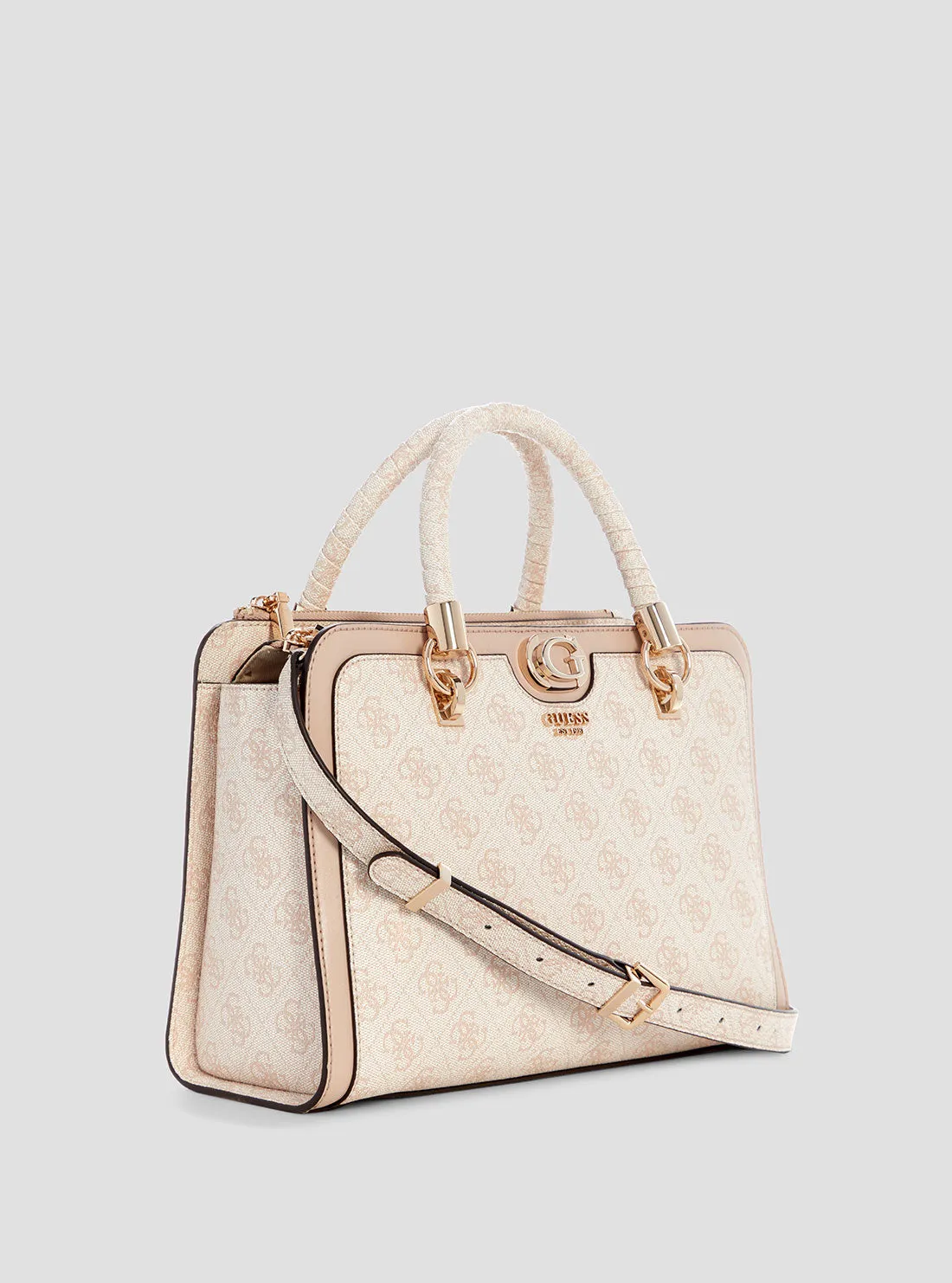 Beige Logo Orlina Logo Satchel Bag