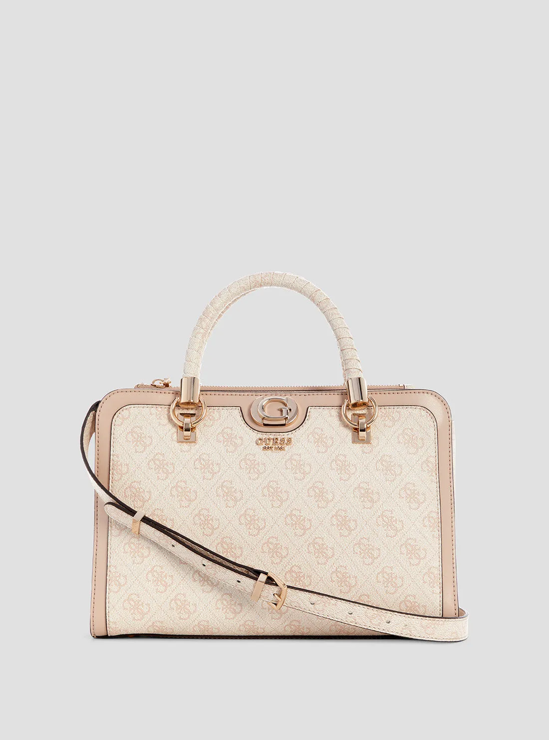 Beige Logo Orlina Logo Satchel Bag