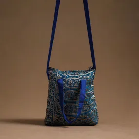 Blue - Handcrafted Quilted Silk Sling Bag 31