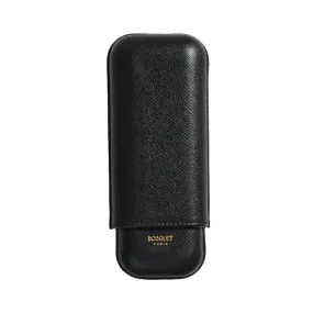 Bosquet Smooth Black Leather Cigar Case