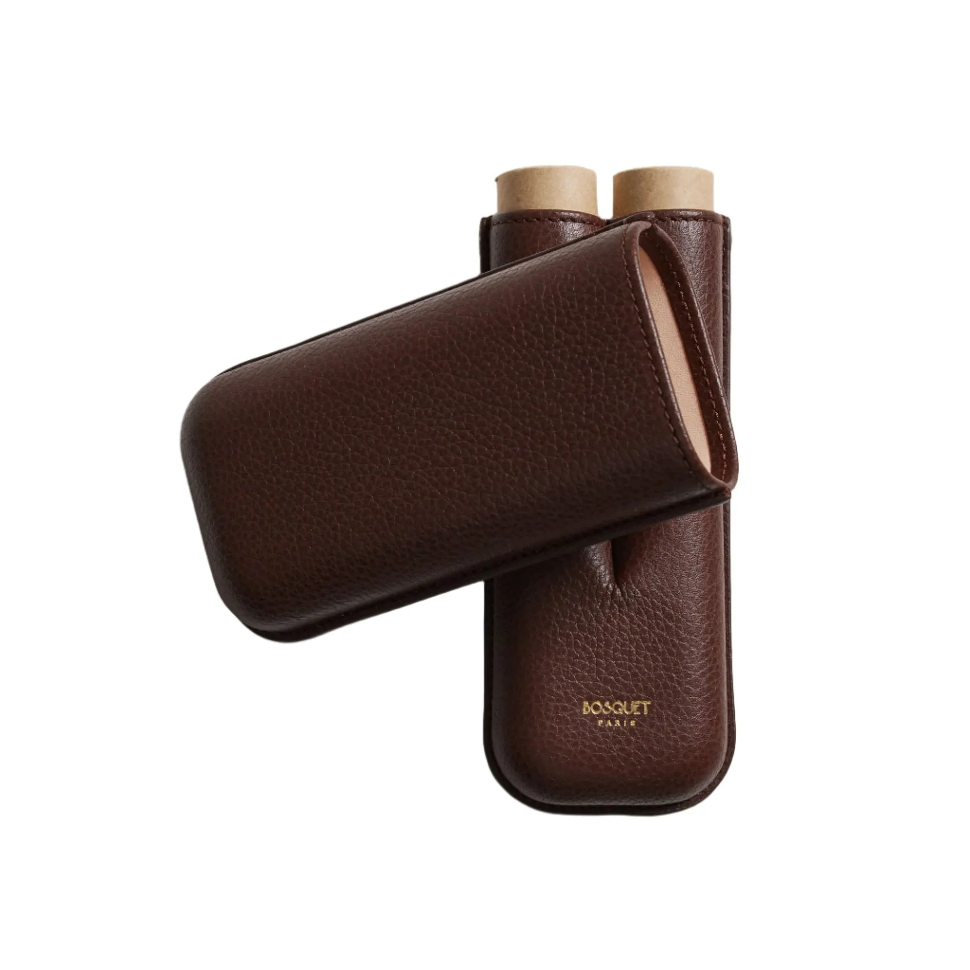 Bosquet Smooth Dark Brown Leather Cigar Case