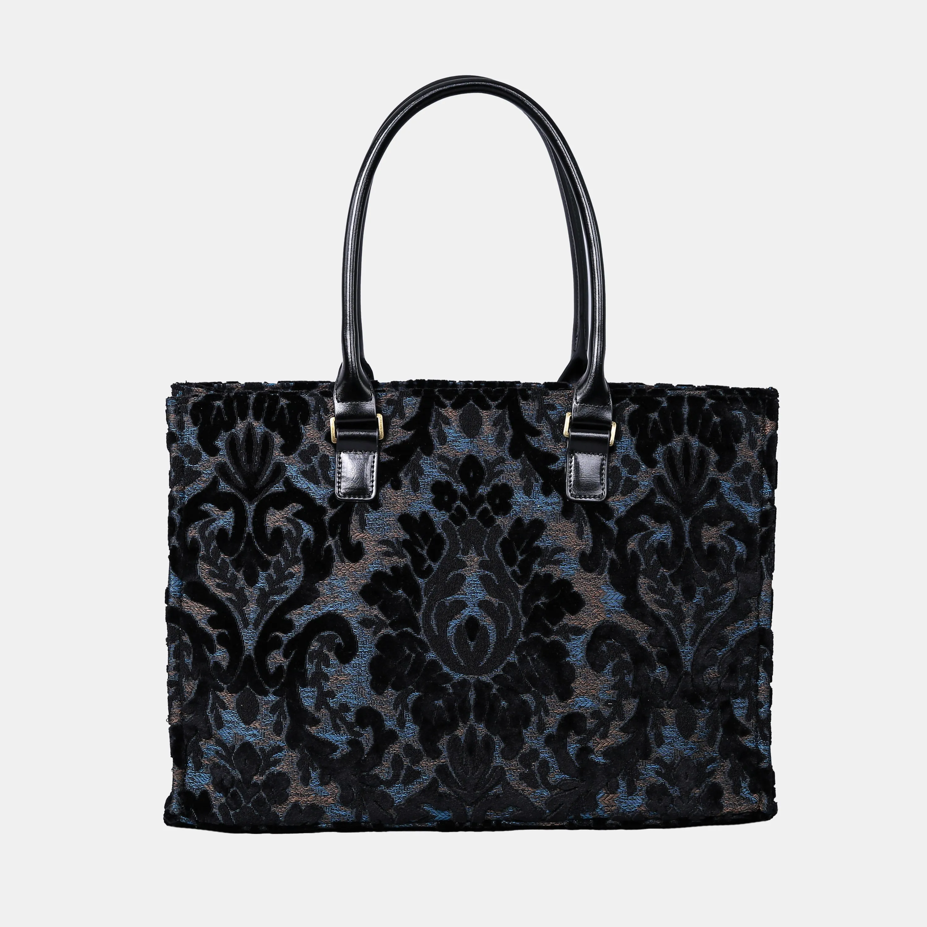 Burnout Velvet Black Laptop Work Tote