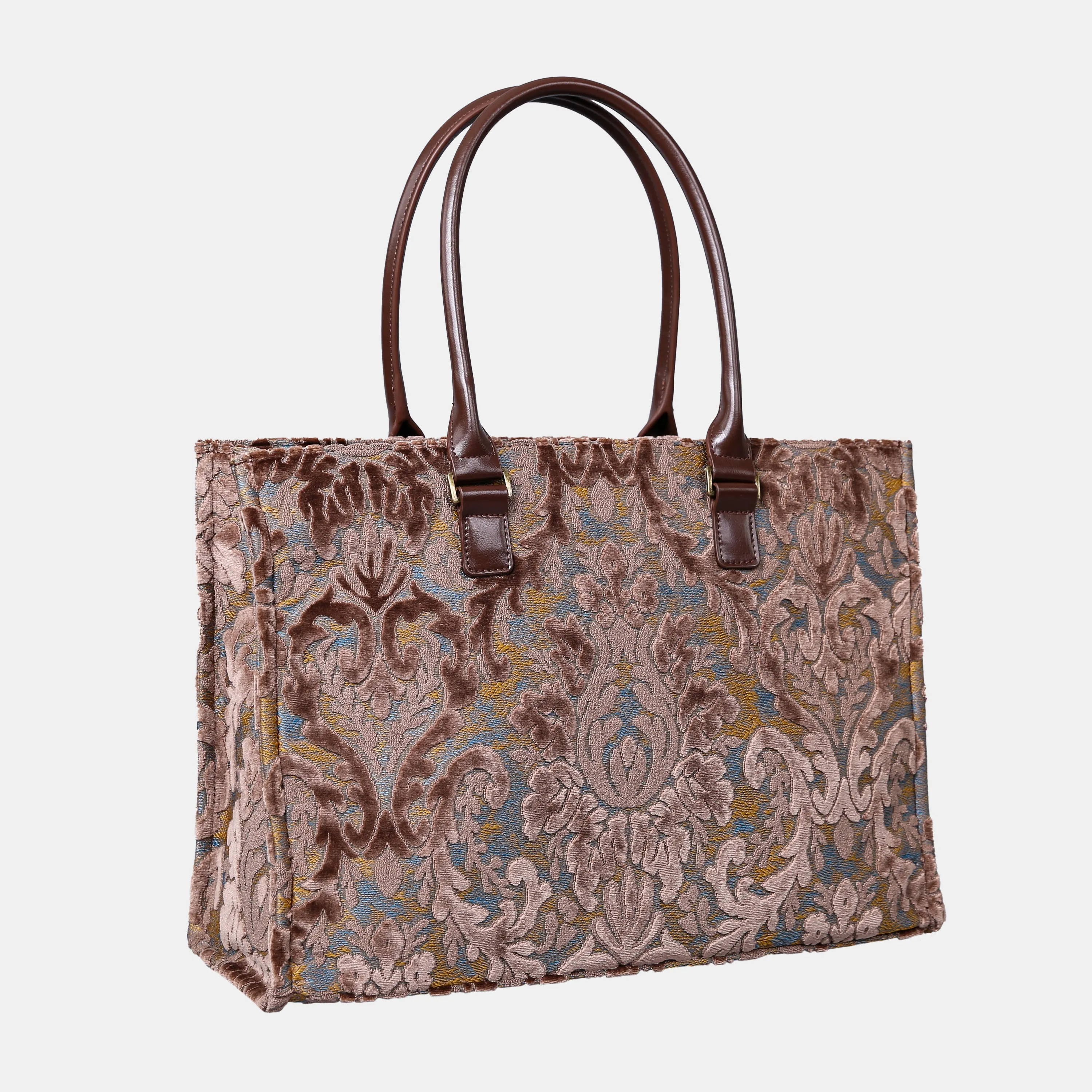 Burnout Velvet Camel Laptop Work Tote