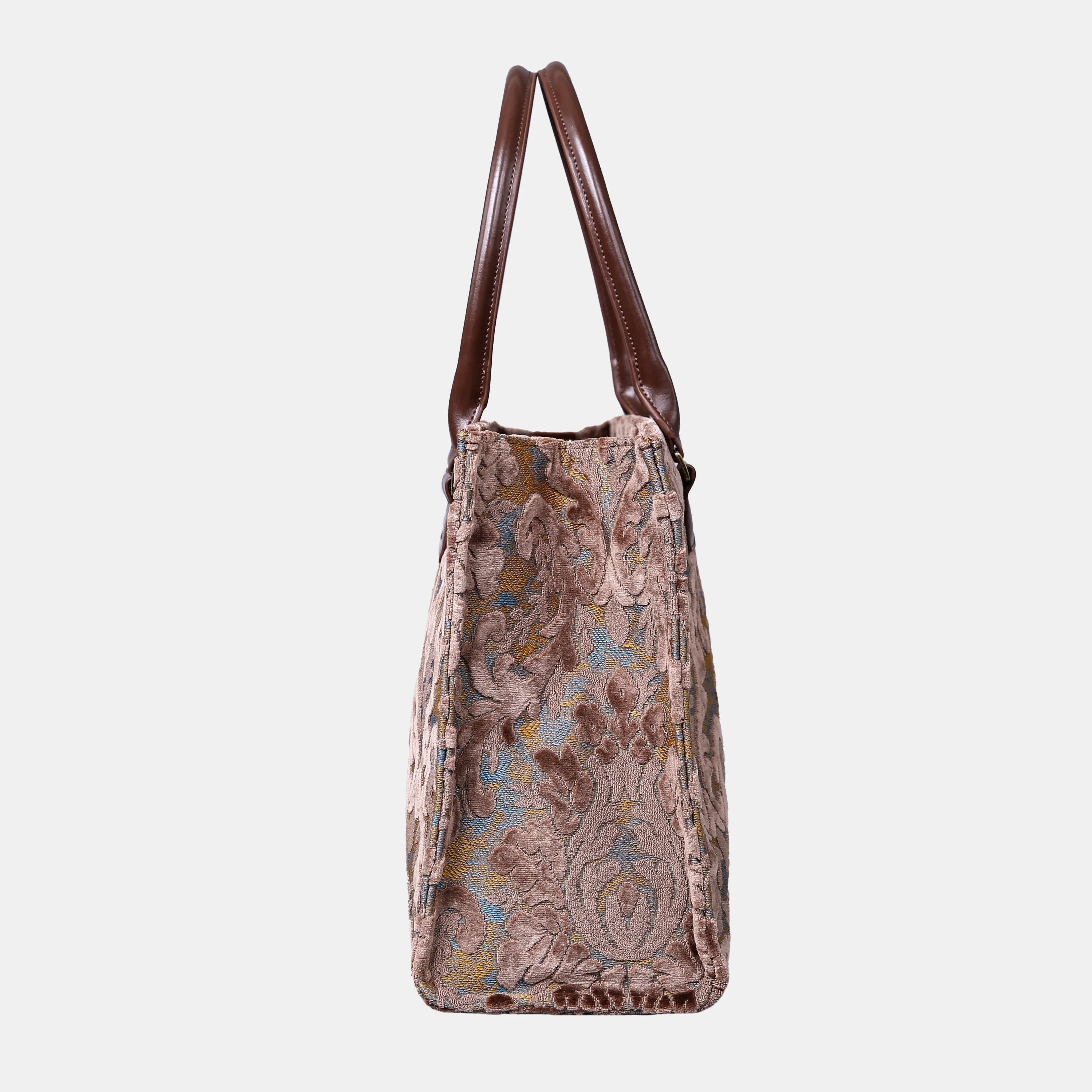 Burnout Velvet Camel Laptop Work Tote