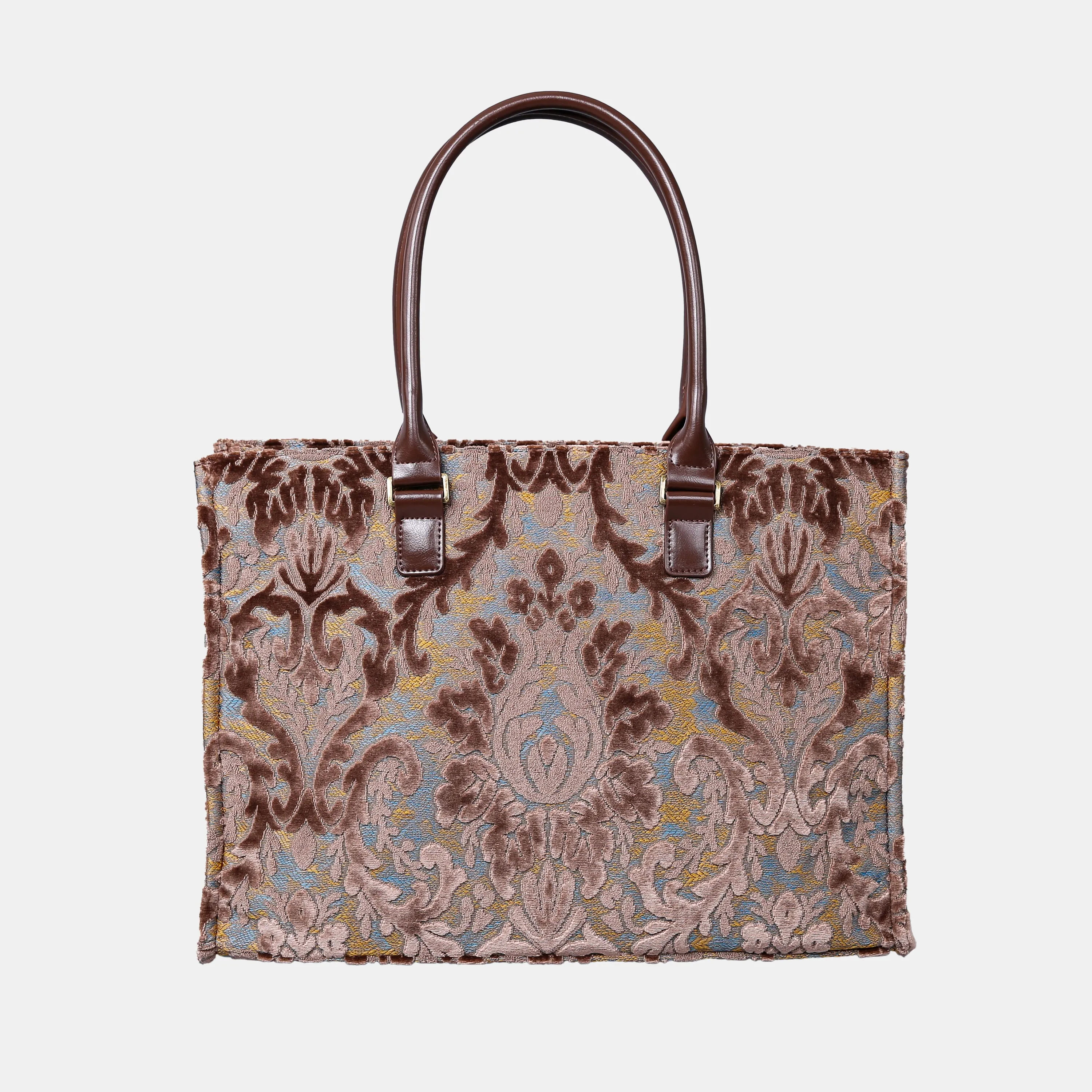 Burnout Velvet Camel Laptop Work Tote