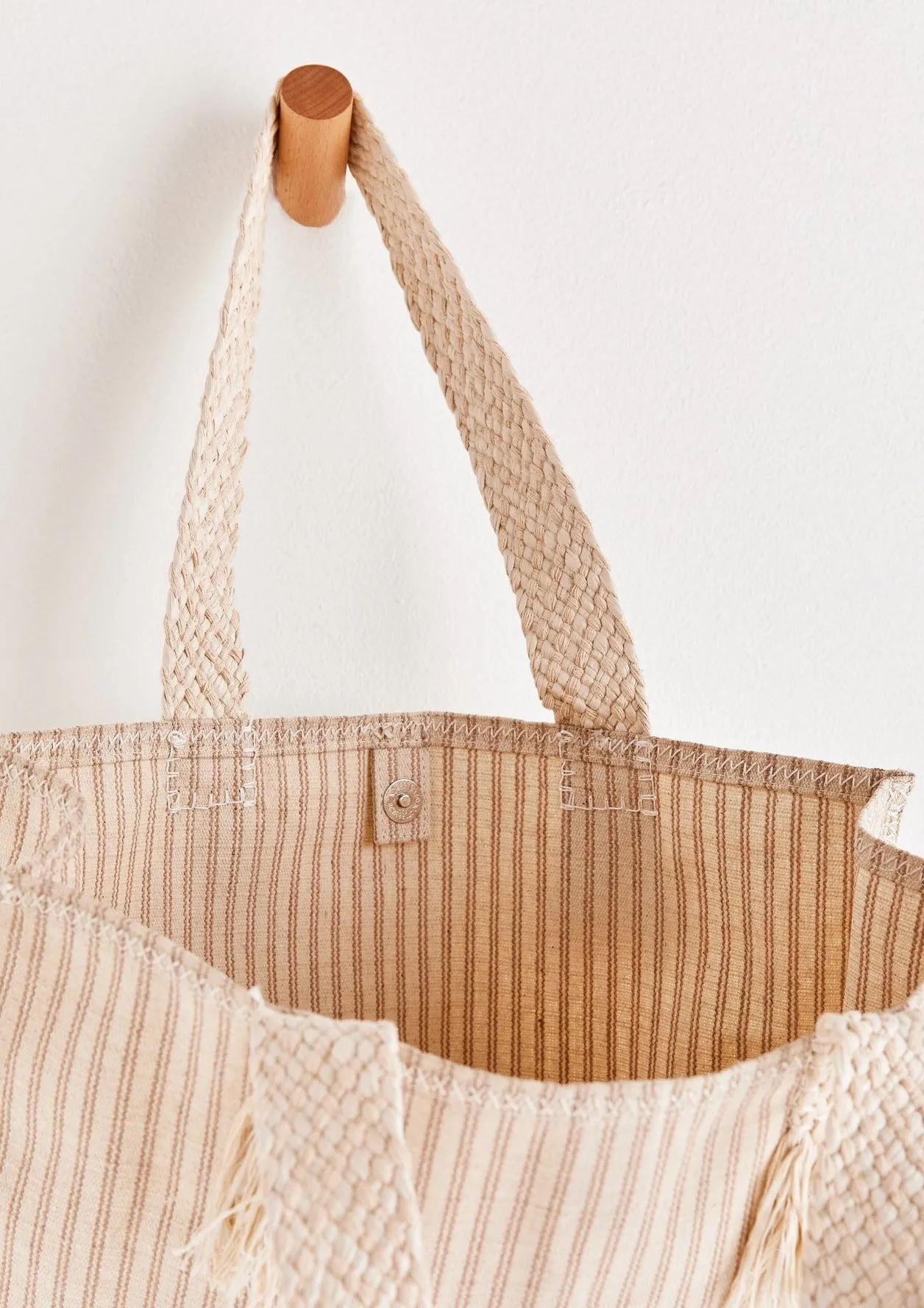 Cabana Stripe Tote | Taupe