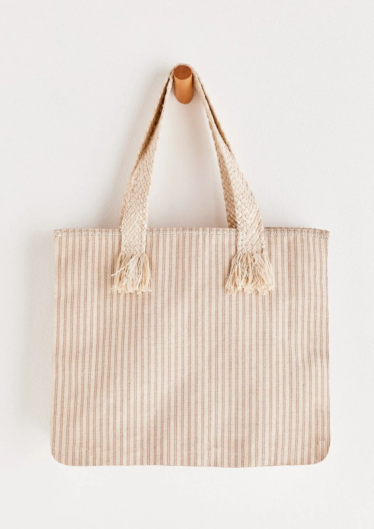 Cabana Stripe Tote | Taupe