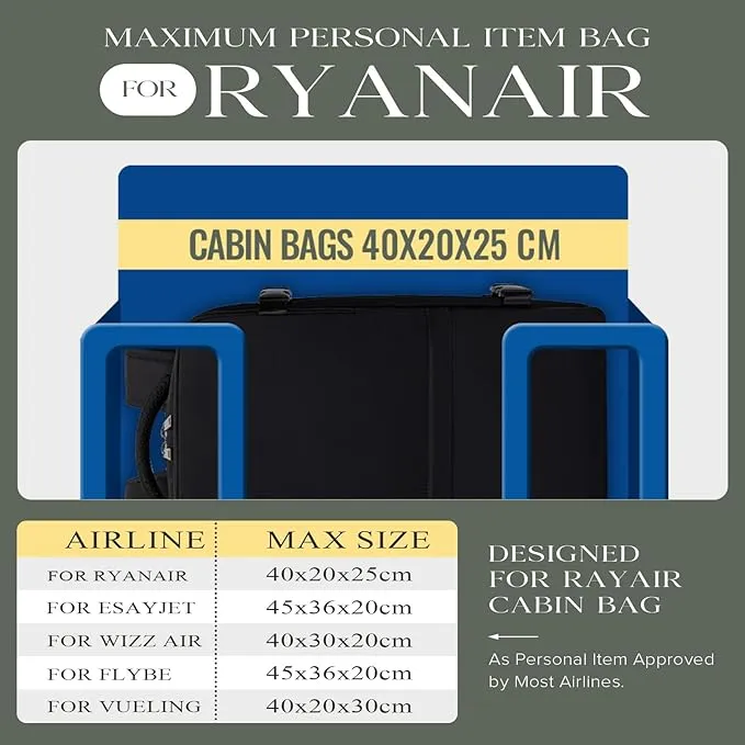 Cabin Bags 40x20x25 for Ryanair Underseat Carry-ons Bag Hand Luggage Bag Travel Backpack Cabin Size 20L