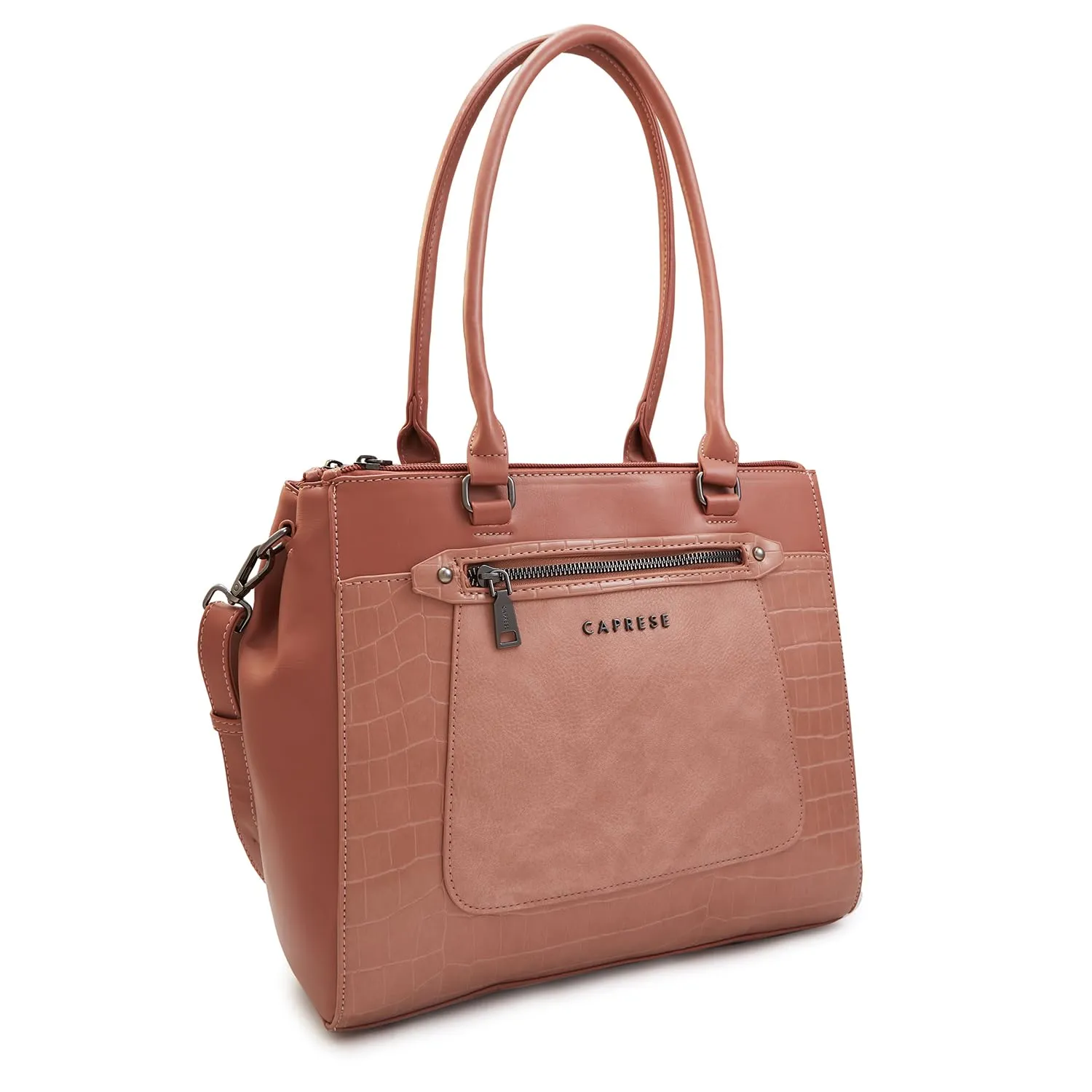 Caprese GIGI SOLID NUDE FAUX LEATHER LARGE SATCHEL HANDBAG