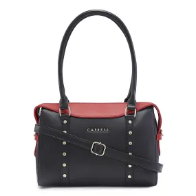 Caprese SHELBY SOLID RED FAUX LEATHER SMALL SATCHEL HANDBAG