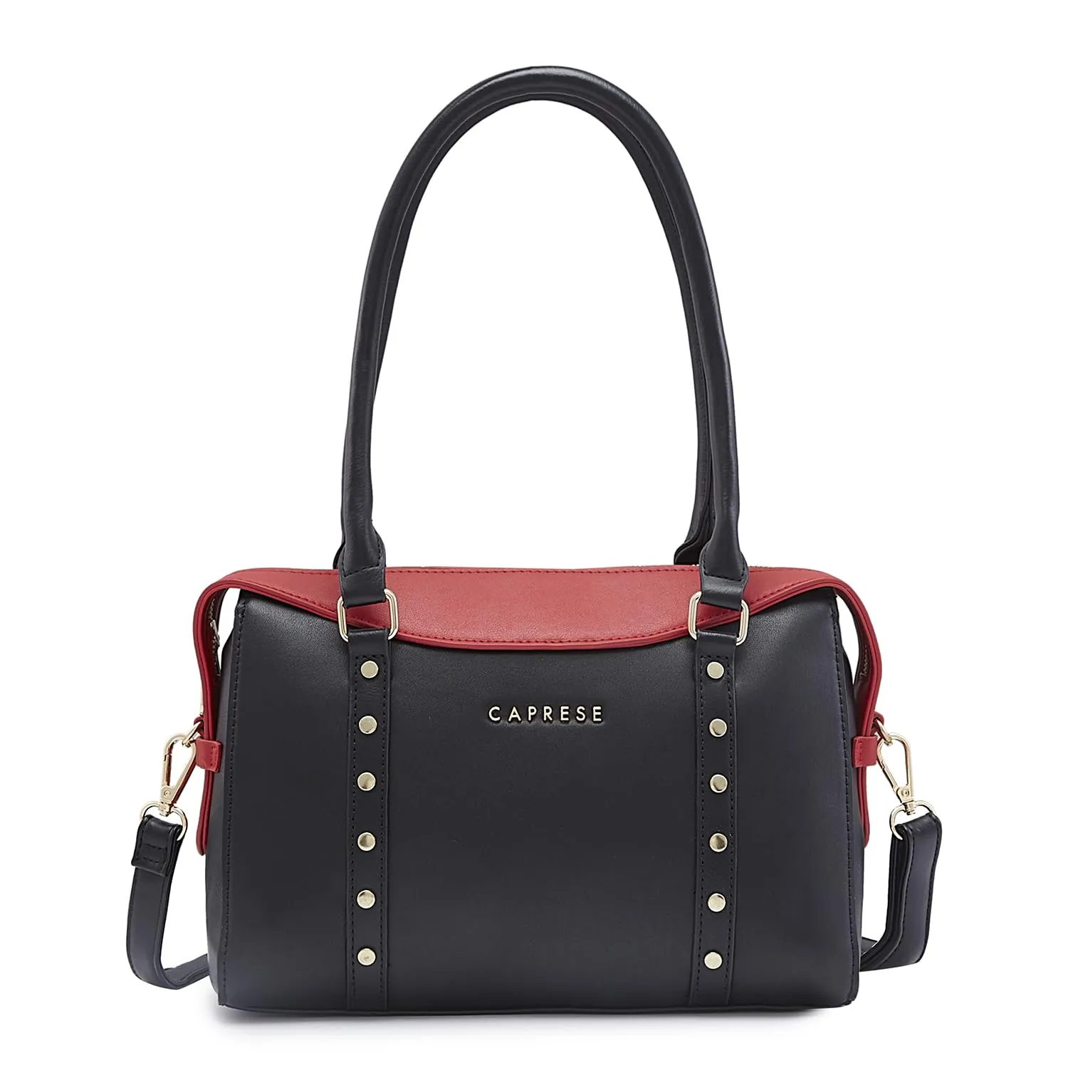 Caprese SHELBY SOLID RED FAUX LEATHER SMALL SATCHEL HANDBAG