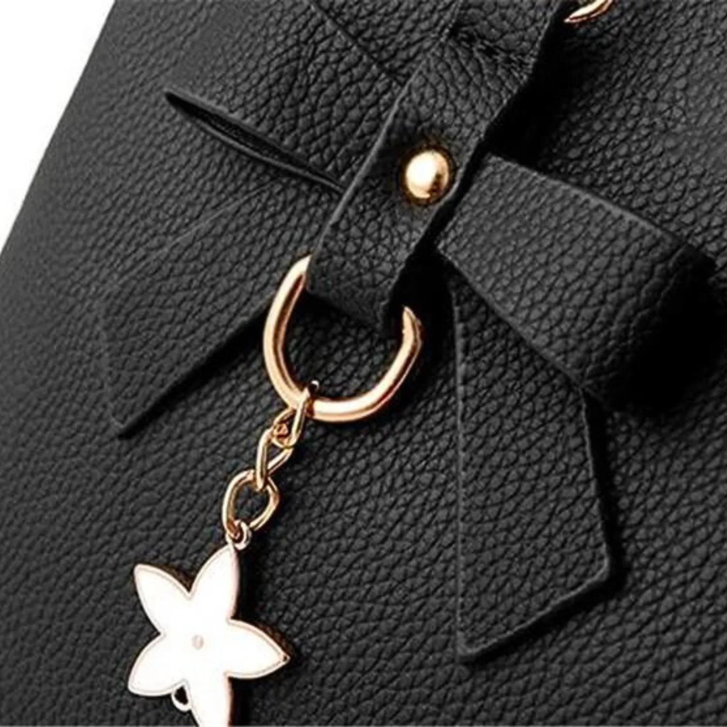 Chic Elegance Messenger Tote - Blossom Pendant Accent