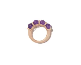 Chubby Rolling Spheres Ring with Amethyst