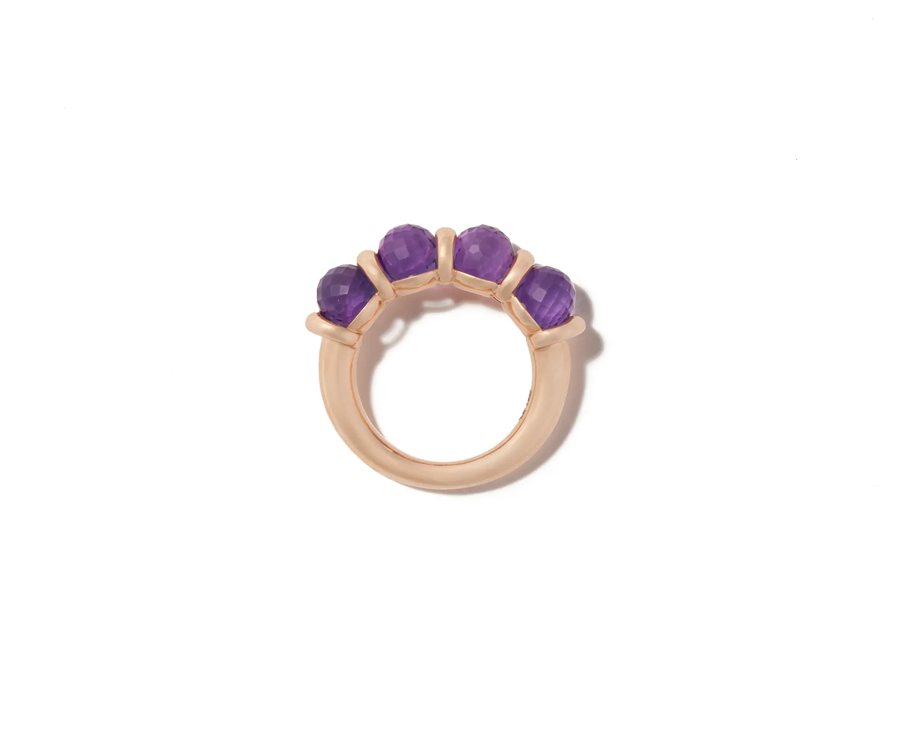 Chubby Rolling Spheres Ring with Amethyst