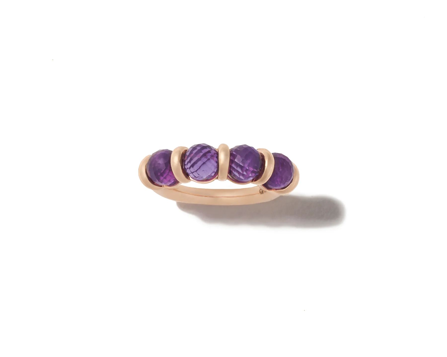 Chubby Rolling Spheres Ring with Amethyst