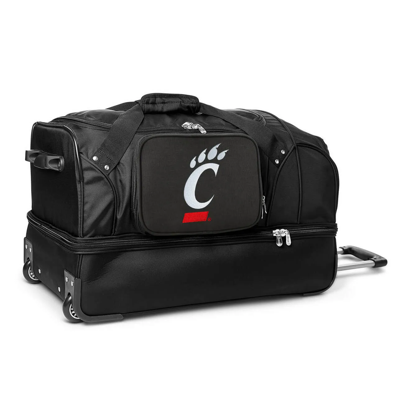 Cincinnati Bearcats 27" Black Rolling Drop Bottom Duffel