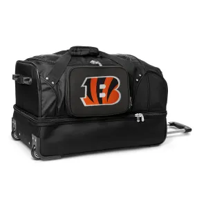 Cincinnati Bengals 27" Black Rolling Drop Bottom Duffel