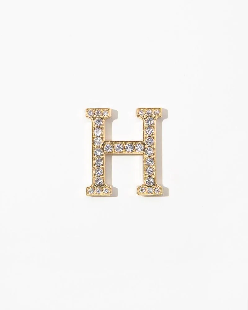 Clear Crystal Embellished Metal Greek Letter Sticker