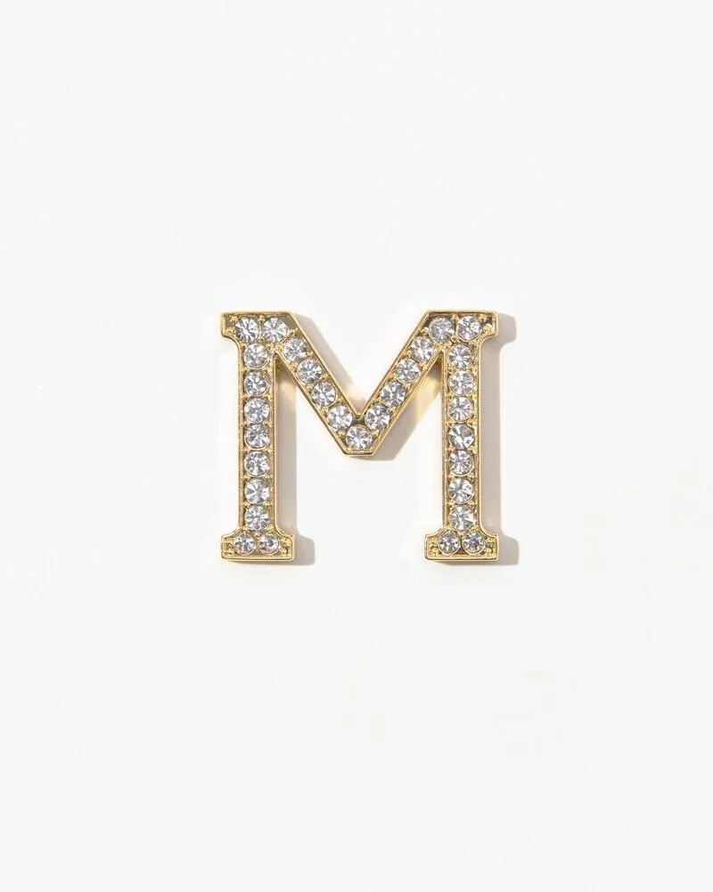 Clear Crystal Embellished Metal Greek Letter Sticker