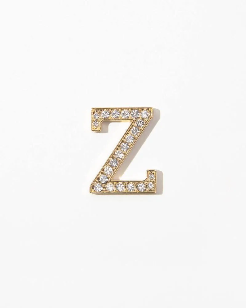 Clear Crystal Embellished Metal Greek Letter Sticker