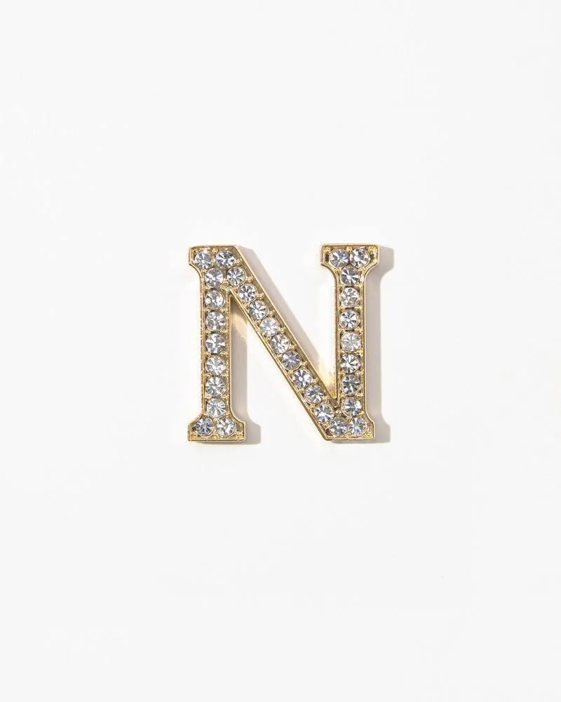 Clear Crystal Embellished Metal Greek Letter Sticker