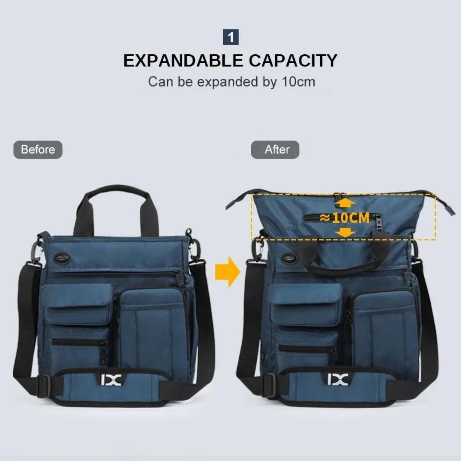 Compact Urban Messenger Bag with Waterproof Feature