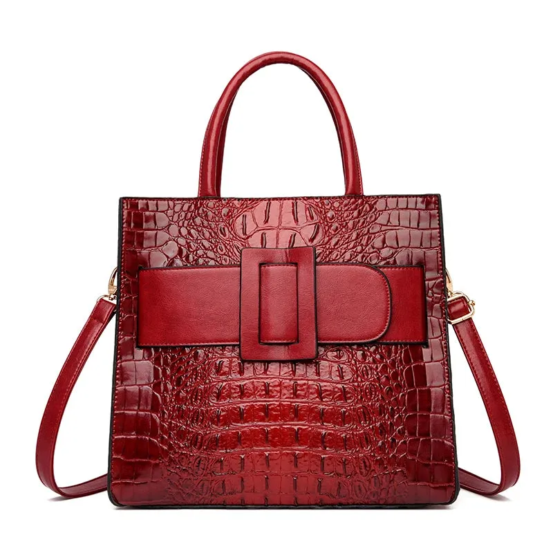 Croco Capacious Handbag