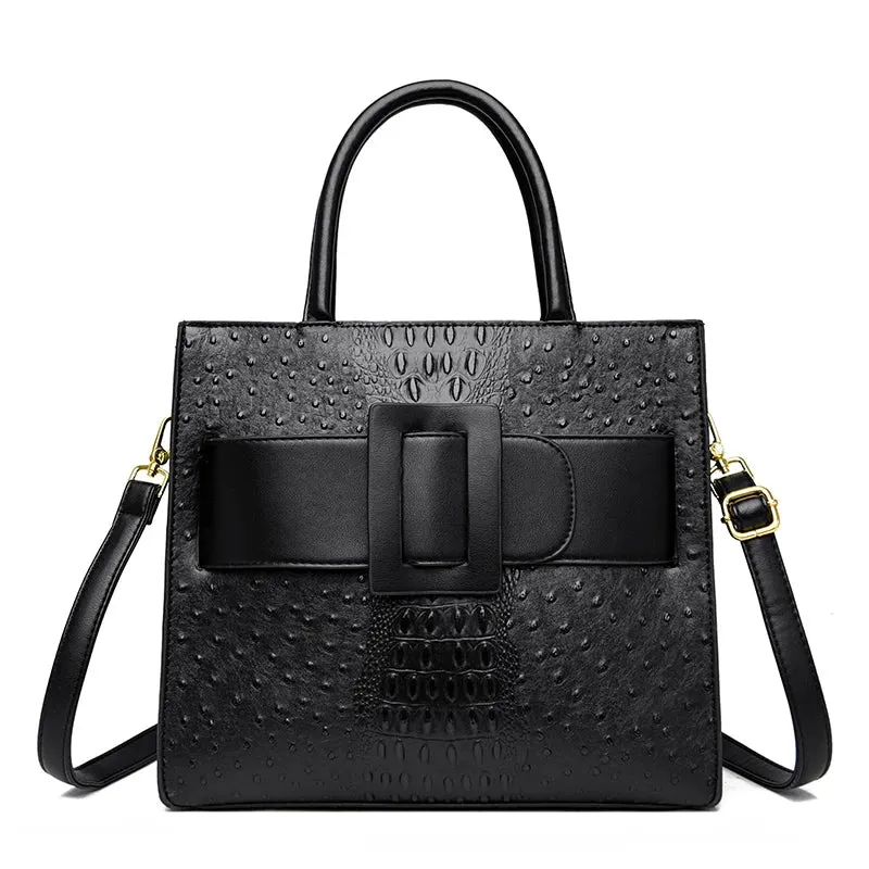 Croco Capacious Handbag