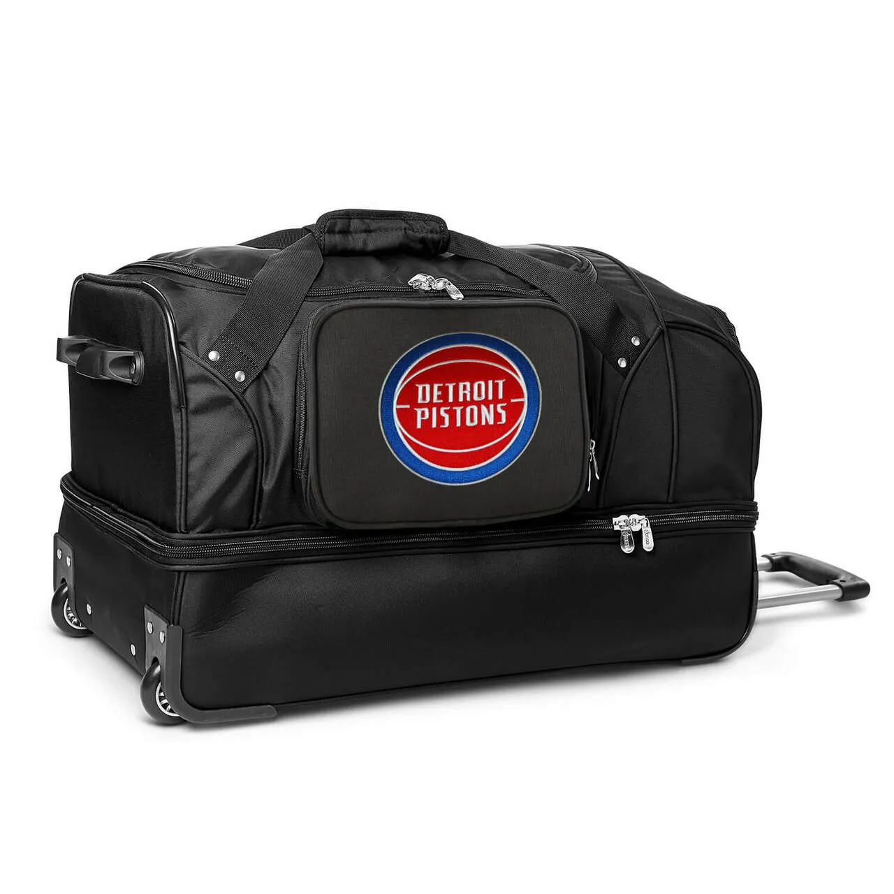 Detroit Pistons 27" Black Rolling Drop Bottom Duffel