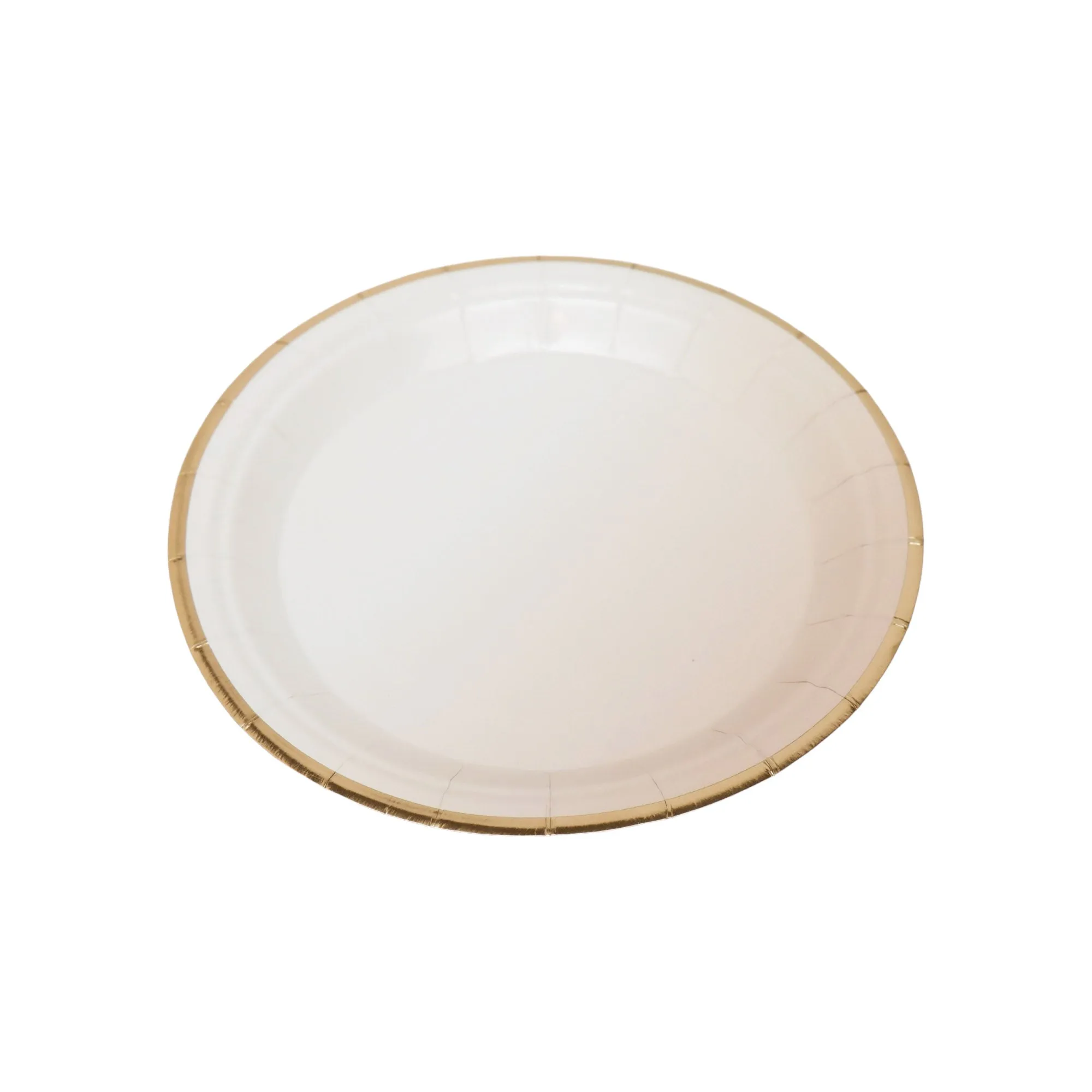 Disposable Party Paper Dinner Plate White with Gold Trim 8pack XPATY70