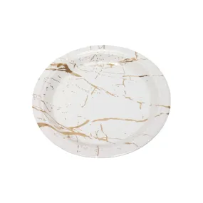 Disposable Party Paper Dinner Side Plate 8pack White with Gold Marble XPATY51