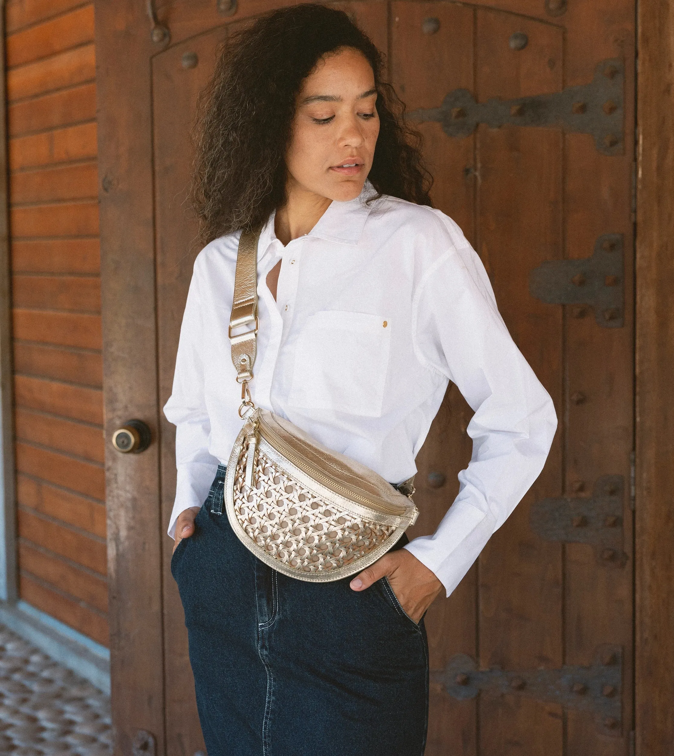 Doris Weave Crossbody | Gold