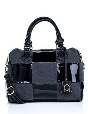 Edith Chessboard Satchel - Black