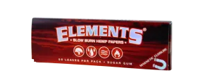 ELEMENTS® RED 1 ¼ Slow Burn Hemp Rolling Papers