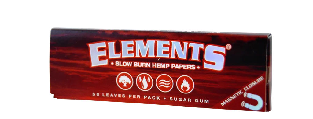 ELEMENTS® RED 1 ¼ Slow Burn Hemp Rolling Papers