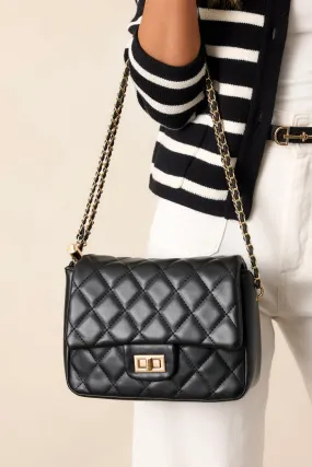 Everyday Pleasures Black Quilted Handbag