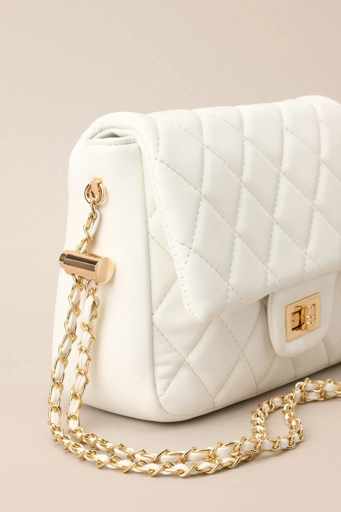 Everyday Pleasures White Quilted Handbag