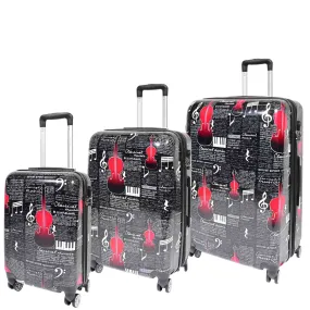 Four Wheels Hard Classical Music Printed Luggage BILBAO