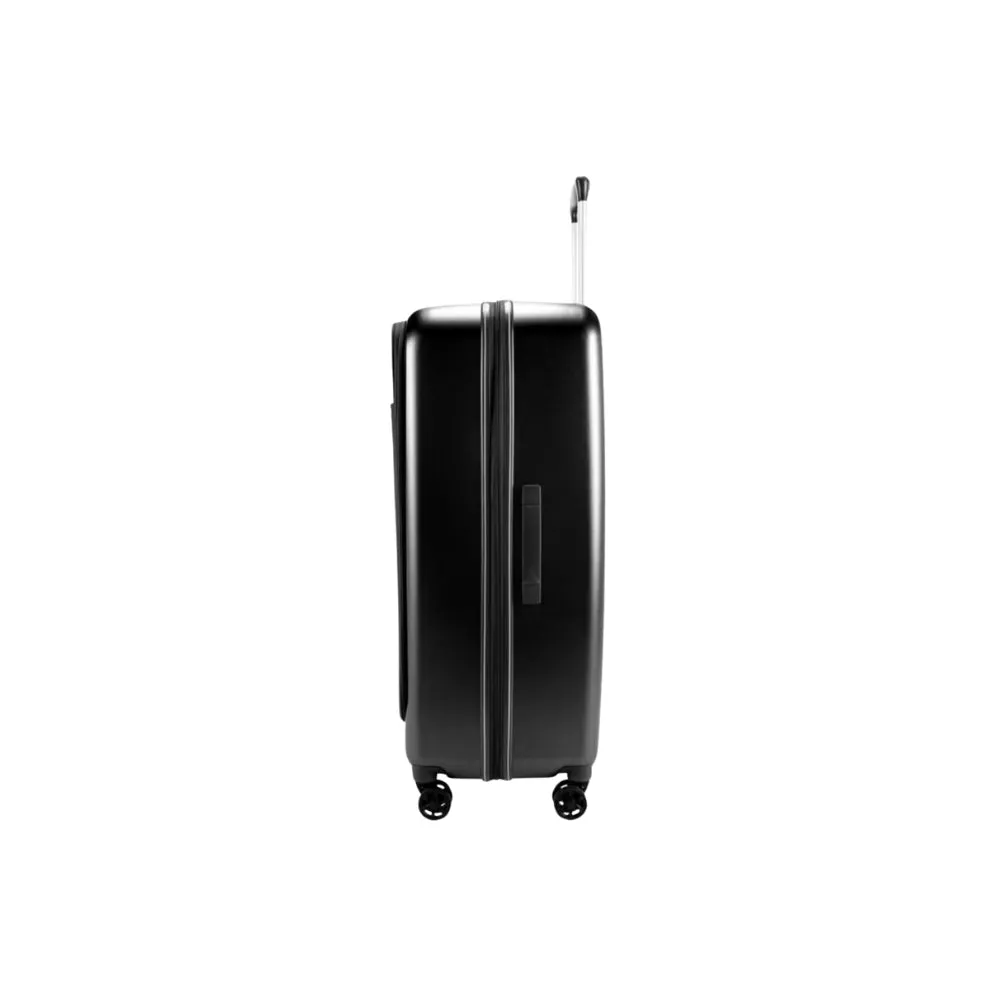 Genoa Hybrid Suitcase Set of 3, Hard Case with Front Soft Pocket in Black