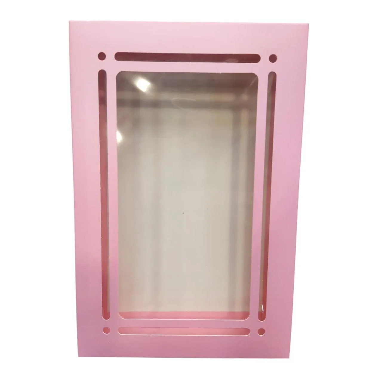 Gift Biscuit Paper Box with Window Pink Rectangle 30x20x5cm XPP604