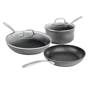 Granitestone 5 Piece Hard Anodized Set - Fry Pan, Saute Pan, Pot with Lids