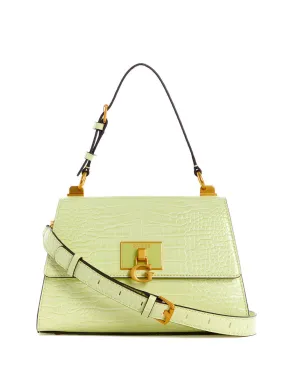 Green Croc Stephi Top Handle Satchel